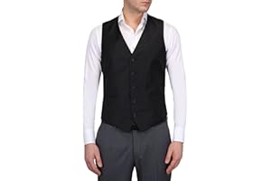 HANN BROOKS Chaleco formal para hombre, de color negro
