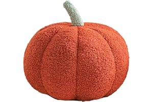 Irunfast 28cm Artificial Pumpkin Throw Pillow fall Thanksgiving Cushion Red Pumpkin Throw Pillow Cushion Home Decoration for Car Bedroom Sofa Couch Living Room(Red)