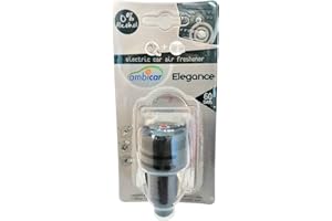 KEEP YOUR ESSENCE AMBICAR – Ambientador para Coche. Pack Difusor Eléctrico + Recambio ELEGANCE. Absorbe malos Olores con el Aroma Floral, Fresco y Suave. Esencia Natural Sin Alcohol