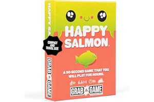 Exploding Kittens - Happy Salmon Grab & Game - Compact Travel-Sized Card Game for 3-5 Players, Ages 6+, 90 Second Rounds- Easy to Learn Quick Matching Card Game- Ideal for Parties, Family Game Night