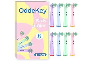 OddeKey Recambios Cepillos Compatible con Braun Oral B Niños, Infantil Cabezal para Pro Kids, Pro Junior Cepillo Electrico, Con Cerdas Extrasuaves, 3, 6 Años y Más, Multicolor