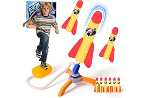 Raketleksaker för barn, raketleksaker, raket barn, med startpump och 6 skumraketer, utomhus, trädgård, spel för pojkar och flickor, presenter