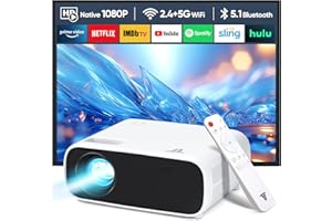 Wielio 2025 Nuevo proyector Full HD, proyector Bluetooth y WiFi, 18000 lúmenes de Alto Brillo, Soporte 4K, Mini proyector de Alto Rendimiento, Compatible con iOS/Android