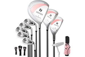 ‎COSTWAY COSTWAY komplettes Damen Golfschläger Set, 9/11 teilige Golfschlägersätze rechtshändig mit Regenhaube, Golfset mit 1 Driver & 3 Fairway & 4 Hybrid & 6/7/ 8/9/ P Eisen & Putter
