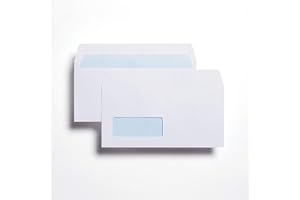 Indigo® DL White Window Envelopes – Peel & Seal, 100gsm, 110 x 220mm – Strong Self Seal Business Envelopes for Letters & Invoices – Pack of 100