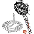 YEAUPE Shower Head and Hose with Filter - High Pressure Shower Head with 1.5M Hose Powerful Flow Showerheads for Low Pressure Hard Water Filter Shower Hose and Head Water Saving Shower Head 6 Modes