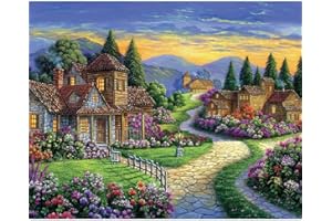 WOPLAGYREAT Diamond Painting Disegni con Perline da Attaccare Passatempo Adulti Paesaggi Pittura Diamante Creativi Diamanti 5d Diy Art Fiori Regalo Donna Compleanno Altopiano