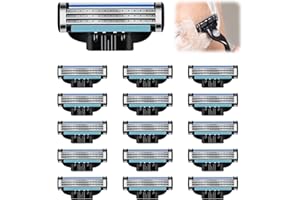 RUMGUG Zestaw 16 ostrzy do golenia kompatybilne z Gillette Mach3, profesjonalne ręczne ostrze dla mężczyzn, w tym Turbo ostrza do maszynki do golenia, mikrołopatka ochronna do precyzyjnego golenia (16 szt.)