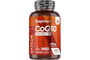 WEIGHTWORLD Coenzima Q10 200mg Vegano, Ubiquinone, 120 Capsule, (4 Mesi di Fornitura), 1 Sola Capsula al Giorno, Q10 Coenzima, Integratore CoQ10, Privo di Magnesio Stearato e Senza OGM, Prodotto nel Regno Unito