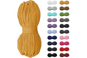 Slantastoffe 5m Baumwollkordel 5mm, Kordel, Schnur, Turnbeutel, 21 Farben (Gelb)