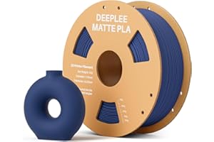 DEEPLEE Filamento Matte PLA 1,75 mm, Opaco PLA Filamenti per Stampante 3D con Precisione Dimensionale +/- 0,02 mm, per la Maggior parte delle Stampanti 3D FDM, Blu Navy 1KG