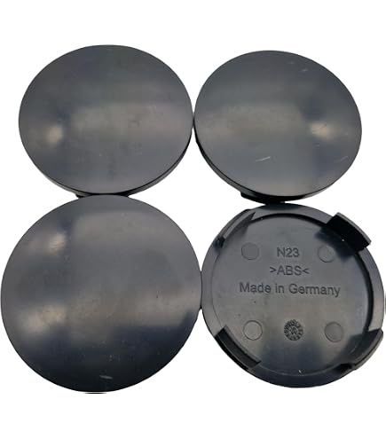 Rial N23 Hub Cap Set – Gloss Black Painted Wheel Covers, 60mm Diameter For Alloy Rims