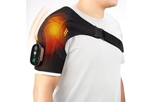 AFDEAL Épaulière chauffante avec vibration, bandoulière électrique réglable, épaulière pour homme ou femme, épaulière pour support d'épaule, bandage d'épaule pour épaule gauche/droite, Noir