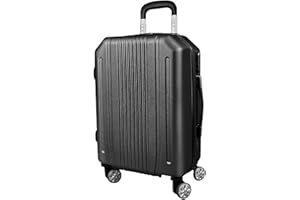 GUSKASA Valigia Grande, Trolley Stiva, Trolley Grande, Nero, 50 * 29 * 77cm, 28 Pollice, 4kg, Ruote Girevoli a 360 gradi, Maniglia Rettratile