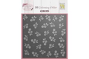NELLIE’S CHOICE Nellie's Choice Classeur de Gaufrage 3D Fleurs Fond 15 x 15 cm - Arrière-Plan pour Scrapbooking, Cartes, DIY et Bricolage - Matériel pour Machines de Découpe et Gaufrage, Gris