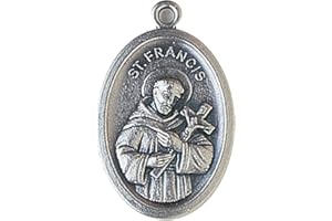 BOMAP St. Anthony and St. Francis image medal pendant - silver colour metal 2cm