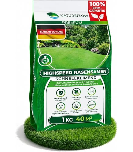 HAGEBAU Trockenrasen Rasensamen 1 kg – Grassamen für bis zu 35 m² – trockenheits- & hitzetolerante Rasenmischung für sonnige bis halbschattige Flächen – dichter, robuster Rasen – Rasennachsaat Garten