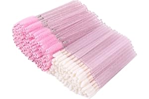 Tbestmax 200 Disposable Mascara Wand and Lipstick Applicator Wands Crystal Lip Gloss Brush Lash Spoolies for Eyelash Extensions