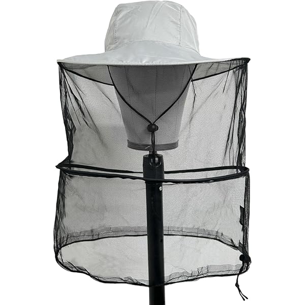 Cappello Con Velo Zanzariera Zuxbolf 2 Cappelli Antizanzare - Velo Protettivo Per Escursionismo, Pesca, Campeggio Cappello Apicoltore Campeggio Grigio