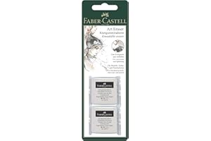 Faber-Castell Lot de 2 gommes à modeler Art Eraser, blanches
