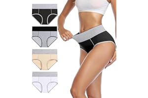 wirarpa Majtki damskie, bawełna, bielizna damska, majtki z wysokim stanem, 5 sztuk