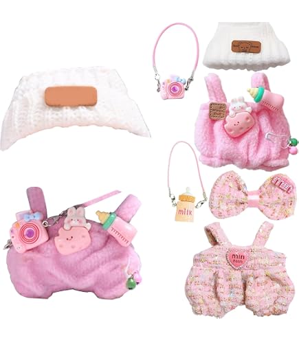Puppenkleidung Für 17 Cm Plüschfiguren - Handgenähtes Rüschenkleid Mit Schleife Für Sammlerpuppen