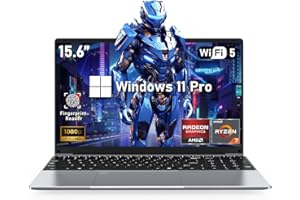 NIAKUN Ordenador Portatil Gaming, 15.6" Laptop 16GB RAM 512GB SSD, Computadora Pc Portatil Teclado Retroiluminado, AMD Ryzen 7 5700U 8C/16T Procesador (hasta 4.3Ghz), FHD 1920x1080P, 6000mAh, Tipo-C