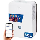 MIDEA Indoor humidity dehumidifier 50L/Dia | Removable 6L tank, APP/Wifi, Comfort Mode, 24H Timer | Large Capacity Industrial