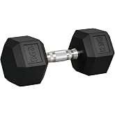 HOMCOM Hex Dumbbell 27.6/33.1/20 kg with Black and Silver Knurled Handle | Cast Iron, Rubber Coated Metal Dumbbells, Training