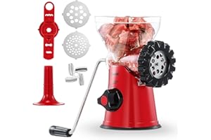 GEEDEL Tritacarne, Macina Carne Facile da Pulire, Insaccatrice per Salsiccia a Taglio Rapido, Tritacarne Manuale per Carne Macinata, Salsiccia, Churros, ecc.