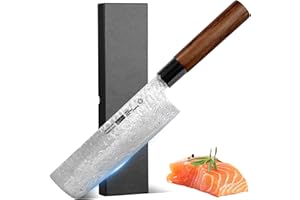 Plys Coltello da Cucina Nakiri Professionale Giapponese Coltello per Verdure Acciaio Inossidabile 9Cr