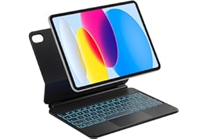 Inateck Custodia tastiera magnetica per iPad 10ª generazione 10,9 pollici/11ª generazione 2025 A16 11 pollici : supporto flottante, retroilluminazione 7 colori e trackpad, KB09119-10