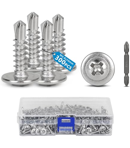 Kit Da 700 Viti Autofilettanti In Acciaio Zincato 4,2x16 Mm, Testa A Capriata Modificata Phillips, Con Punta Cacciavite Inclusa, Per Lamiera E Costruzioni Metalliche