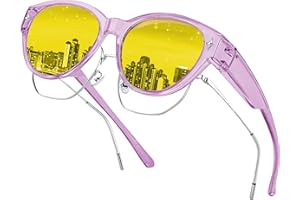 Aullwyr Polarisées Surlunettes Conduite de Nuit - Surlunettes de Soleil Verre Jaune Anti-éblouissement Lunette Vision Nocturne pour Homme Femme