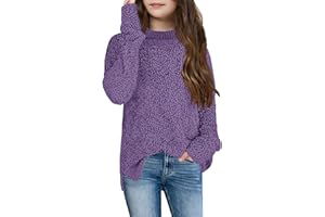 Imily Bela Kinder Mädchen Fleece Pullover Rundhals Fuzzy Strickpullover Warme Winter Oberteile Sweater