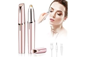 MEEQIAO Epilatore per sopracciglia, con luce e carica USB, Indolore, Rimozione dei Peli del Viso del Corpo del Naso e Delle Labbra per le Sopracciglia per Donne e Uomini