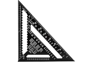 H HOMEWINS Équerre Triangle Metrique Professionnel, 30cm/300mm Équerre de Charpentier Haute Précision, Règle d'angle Menuiserie en Alliage d'aluminium Outil de Mesure Bois Speed Square Noir