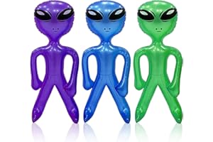 SAIIURV 3 Pieces Inflatable Alien Small Alien Inflates Balloon Blow up Alien for Alien Party, Halloween, Christmas, Birthday Decoration Alien Theme Fancy Dress Party Prop Decorations (3 pcs)