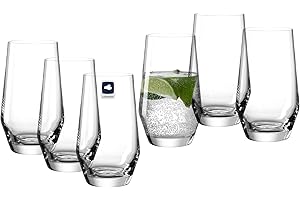 LEONARDO HOME Trinkgläser PUCCINI (6er Set) • Zeitlose Wassergläser (365 ml) • Spülmaschinenfest & Langlebig • Kratzfeste Gläser für Zuhause, Restaurants & Partys • Saft-Glas Puccini • 069558