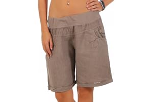 MALITO MORE THAN FASHION Malito Pantaloncini da Tessuto di Lino Pantaloni Hotpants 3001 Donna
