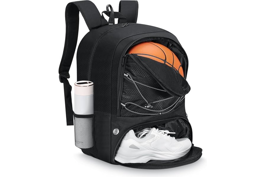 MoKo Basketball Bag Backpack, Soccer Backpack for Men & Women with Separate Ball and Shoes Compartments