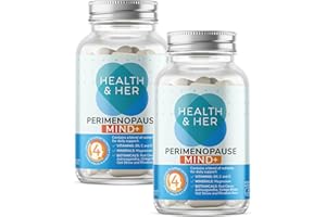HEALTH AND HER Health & Her Perimenopause Mind+ Supplements for Women - with Red Clover, Ashwagandha, Gingko Biloba - 2 Month Supply, 60 Capsules - Vegan & Gluten Free