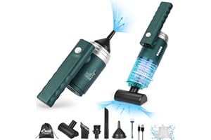 ‎WADEO Odkurzacz ręczny 12000 Pa składany akumulatorowy, bezprzewodowy odkurzacz ręczny ze światłem LED, przenośny odkurzacz samochodowy z portem ładowania typu C, dmuchawa mini odkurzacza ręcznego