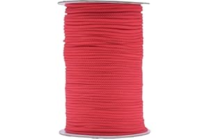 IHKFILAN Polypropylen Utility Rope Kordelzug Hohl geflochtenes, PP-Seil Barrier Rope Polypro Rope, Flechtleine Tauwerk,Outdoor Seil Knotenfest (3mm x 100 m) Rot