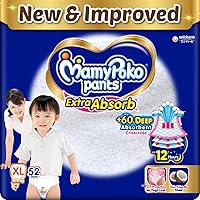MamyPoko Pants Extra Absorb Baby Diapers, X-Large (XL), 52 Count, 12-17kg