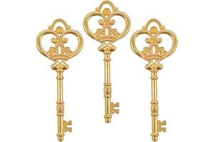 AebDerp Antique Skeleton Key Charms Decor: 20 Piece Vintage Style Metal Alloy Pendants DIY Craft Ornaments for Steampunk, Rustic Beach for Jewelry Making, Graduation, Holiday and Wedding Favors​