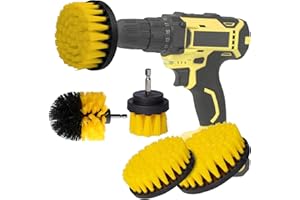 ROIIKETU Drill Brush Cleaning Brushes Set,4 Pack Drill Scrubbing Brushes Drill Brush for Cleaning Attachment Set,Power Scrubber Brush for Car Carpet Floor Bathroom Toilet Tub Kitchen Marble Ceramic Surface