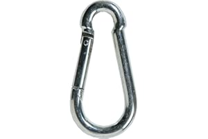 SBS mousquetons en acier galvanisé 6 x 60 mm – Lot de 10 – Argent | Mousqueton DIN 5299 | Mousqueton pompier