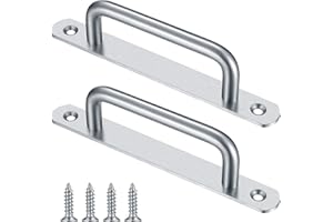 Gaomoeny 2 Stk Schiebetür Griffe, Scheunentorgriffe, Schiebe Türgriff mit Platte Edelstahl, Schiebe Torgriffe, Schrank Türgriff, Griffe für Scheunentor, Schiebetüren, Gartentorgriffe (160MM)