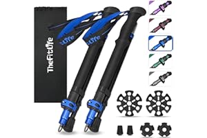 TheFitLife Collapsible Trekking Poles for Hiking – Lightweight Folding Walking Sticks for Men and Women with Extra-Long Foam Handle and Metal Flip Lock